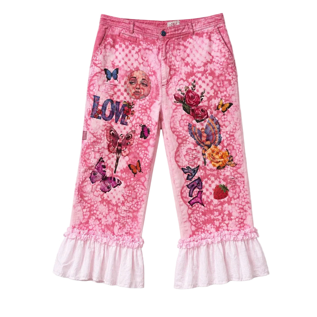 Pink blossom Jean capris