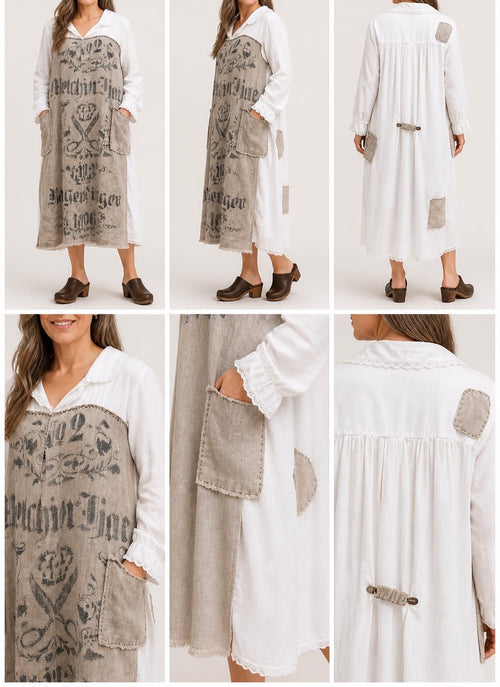 Antique Grain sack Apron Style Dress