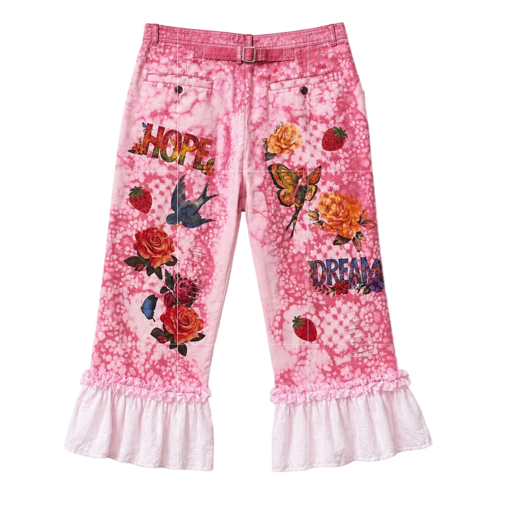 Pink blossom Jean capris