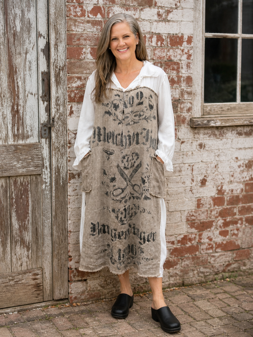 Antique Grain sack Apron Style Dress
