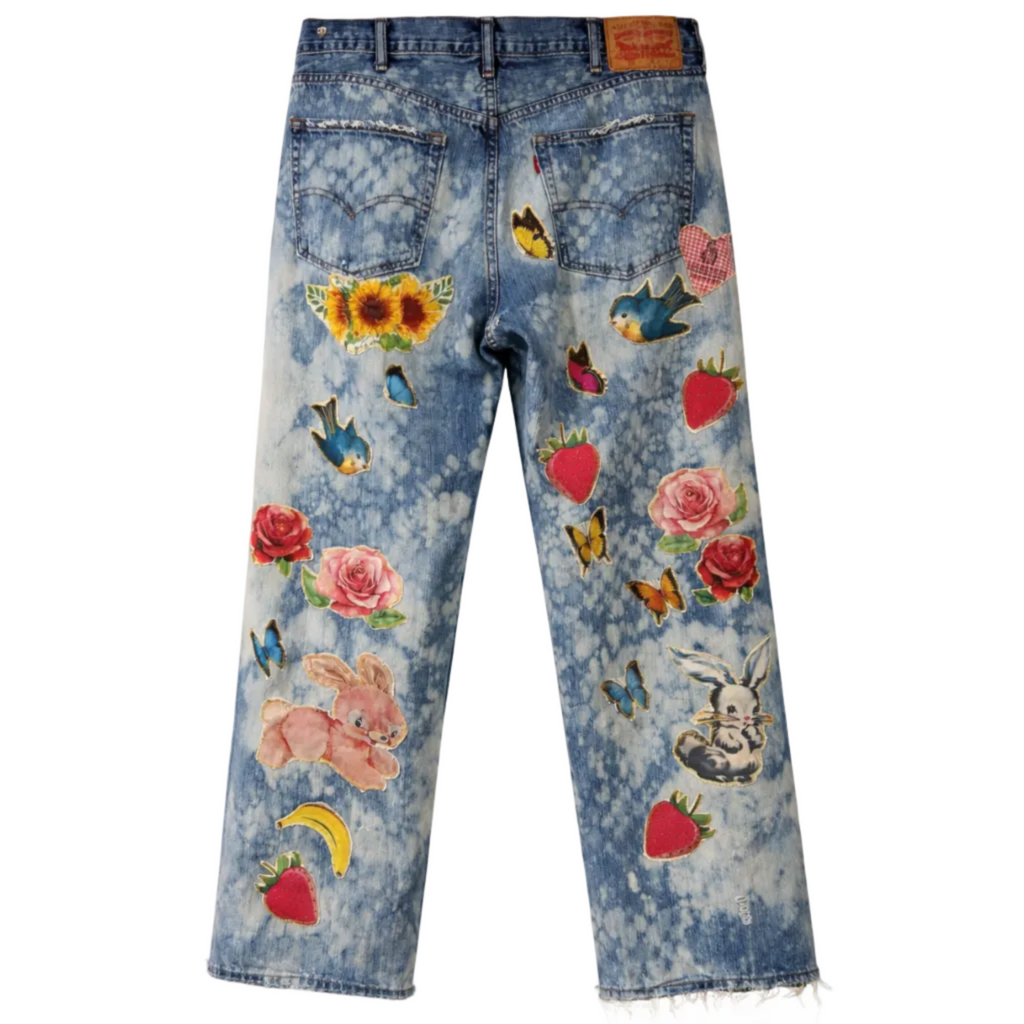Favorite Things Whimsy Hand-Patched Denim Jeans