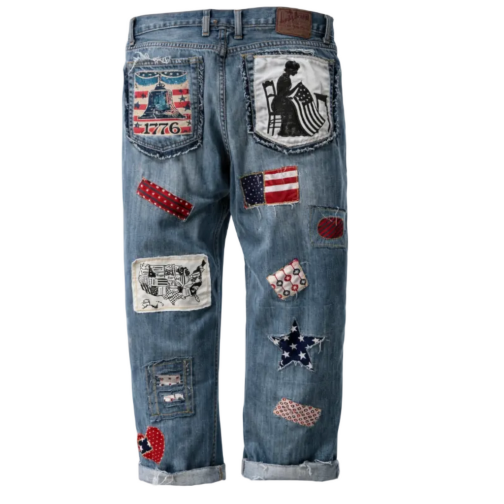 America 1776–2026 Patriot Patchwork Jeans